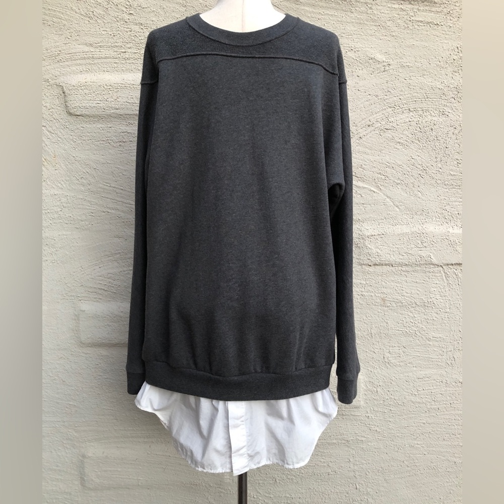 3.1 Phillip Lim Dark Gray Oversized Sweatshirt w/ Shirttails. Size- M